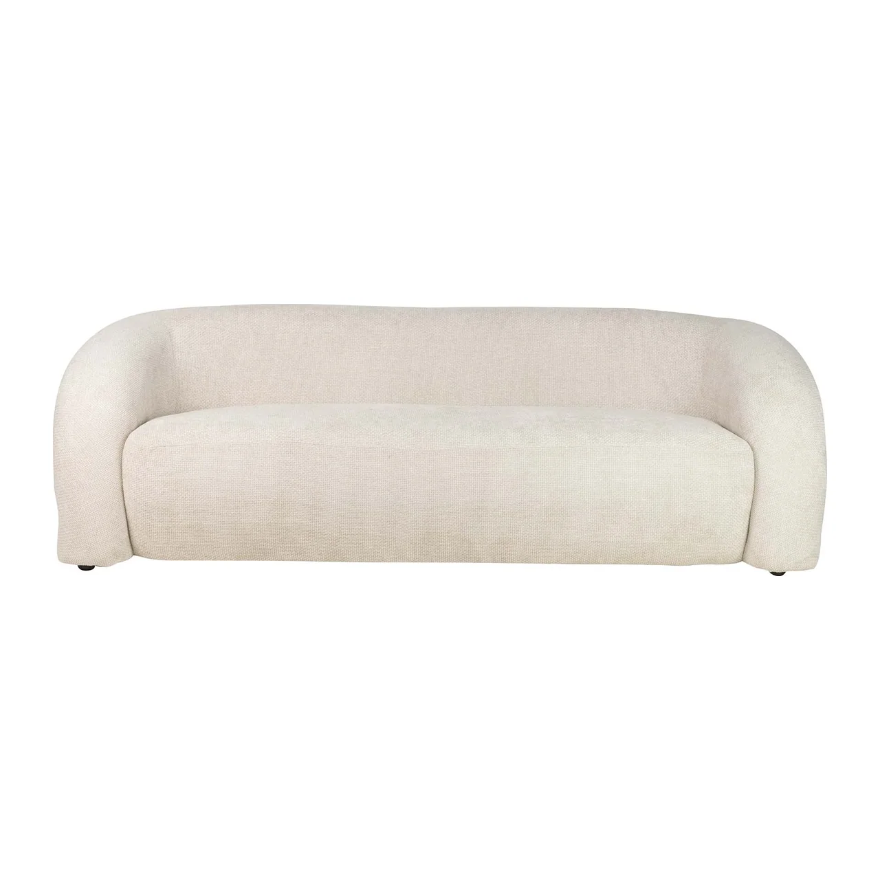Canapé bas chenille écru Blossom dossier enroulé Ethan Chloé 200 cm