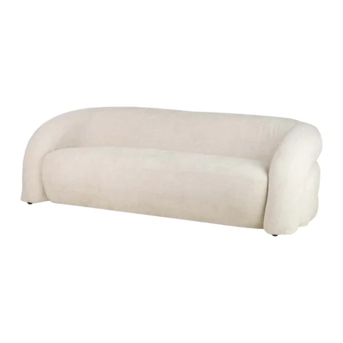 Canapé bas chenille écru Blossom dossier enroulé Ethan Chloé 200 cm — vue 2