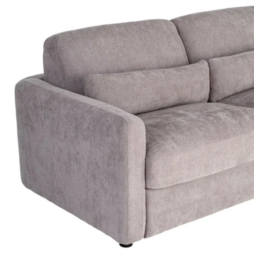 Canapé convertible tissu gris couchage 140 × 190 Ixia 194 cm — vue 4