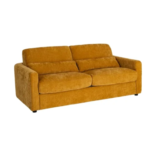 Canapé convertible tissu moutarde couchage 140 × 190 Ixia 194 cm — vue 10