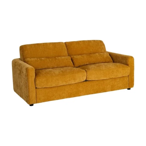 Canapé convertible tissu moutarde couchage 140 × 190 Ixia 194 cm — vue 2