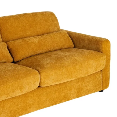 Canapé convertible tissu moutarde couchage 140 × 190 Ixia 194 cm — vue 3