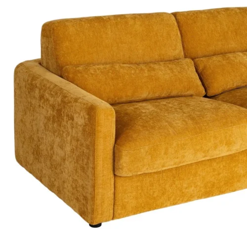 Canapé convertible tissu moutarde couchage 140 × 190 Ixia 194 cm — vue 4