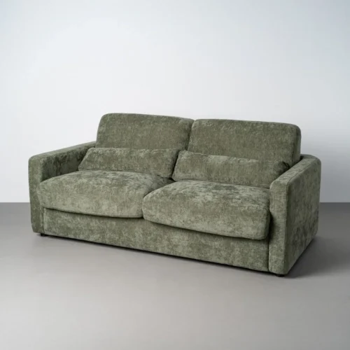 Canapé Canapé convertible tissu vert couchage 140 × 190 Ixia 194 cm