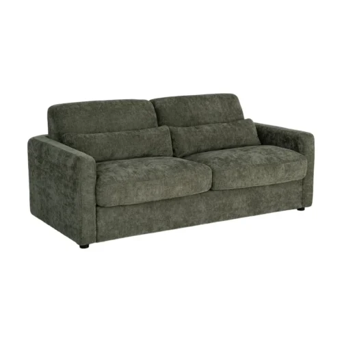 Canapé convertible tissu vert couchage 140 × 190 Ixia 194 cm — vue 2
