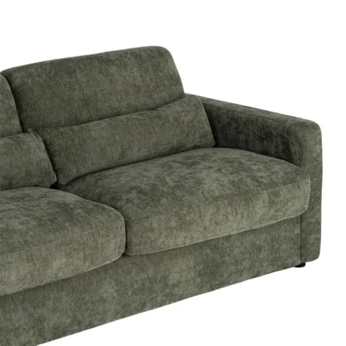 Canapé convertible tissu vert couchage 140 × 190 Ixia 194 cm — vue 3
