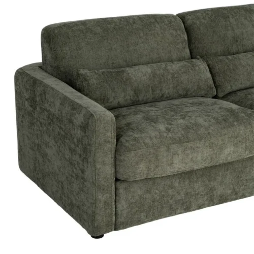 Canapé convertible tissu vert couchage 140 × 190 Ixia 194 cm — vue 5