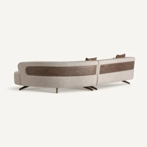 Canapé tissu marron et chêne noyer 314 cm Vical Home — vue 3