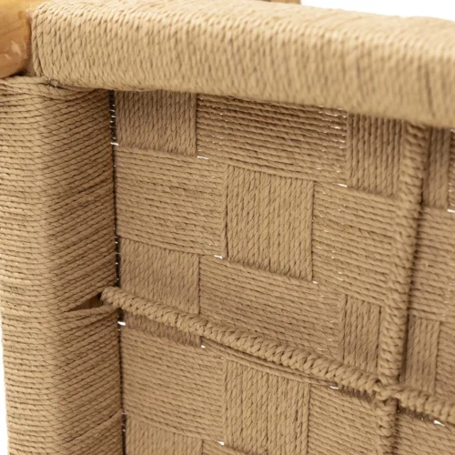 Chaise à accoudoirs dossier courbe teck et corde Ethan Chloé assise basse 58 cm — vue 4