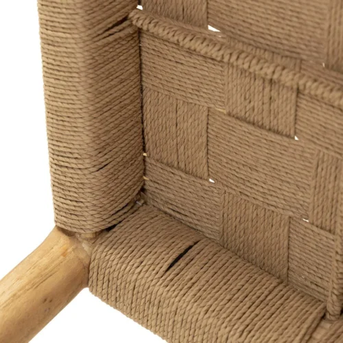 Chaise à accoudoirs dossier courbe teck et corde Ethan Chloé assise basse 58 cm — vue 5
