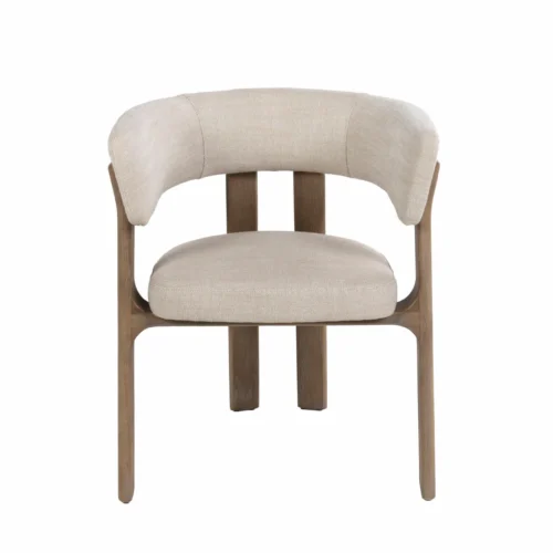 Chaises et tables à manger Ethan Chloé Chaise frêne assise ronde écru dossier d'un seul tenant Ethan Chloé 63 cm