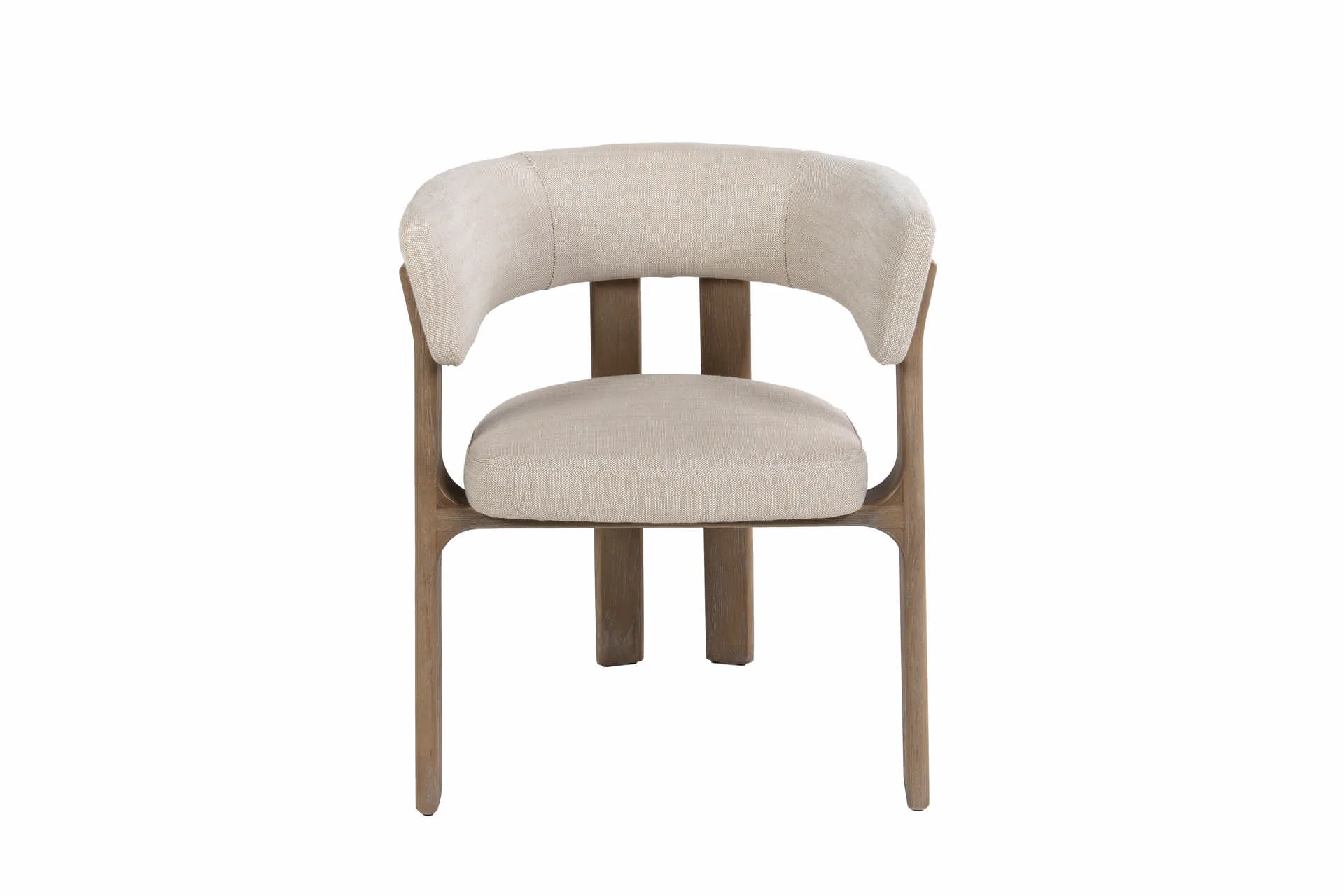 Chaise frêne assise ronde écru dossier d'un seul tenant Ethan Chloé 63 cm