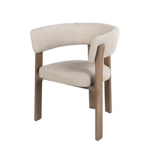 Chaise frêne assise ronde écru dossier d'un seul tenant Ethan Chloé 63 cm — vue 2