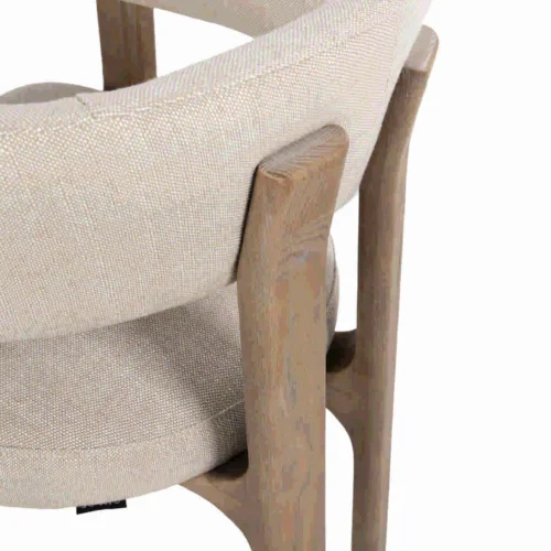 Chaise frêne assise ronde écru dossier d'un seul tenant Ethan Chloé 63 cm — vue 5