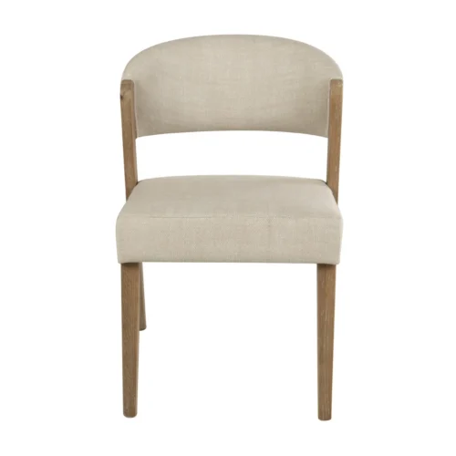 Chaises et tables à manger Ethan Chloé Chaise frêne dossier bandeau écru grège assise garnie Ethan Chloé 53 cm