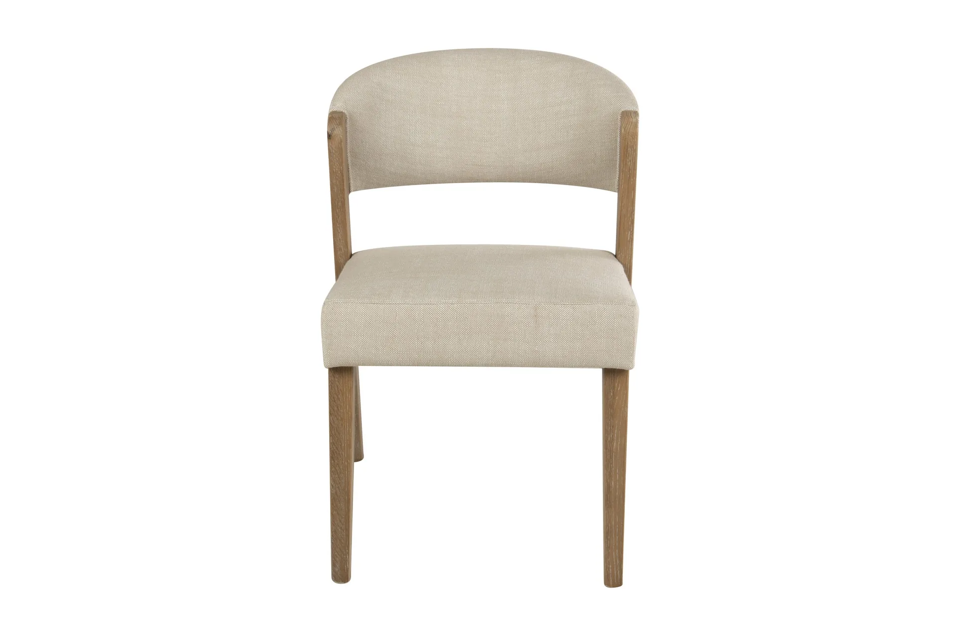 Chaise frêne dossier bandeau écru grège assise garnie Ethan Chloé 53 cm