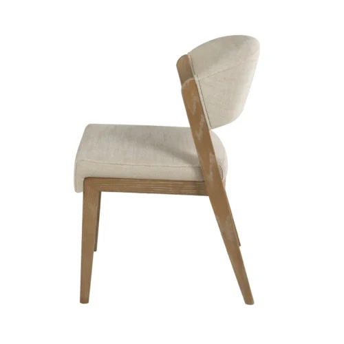 Chaise frêne dossier bandeau écru grège assise garnie Ethan Chloé 53 cm — vue 3
