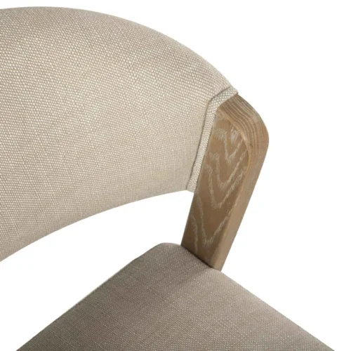 Chaise frêne dossier bandeau écru grège assise garnie Ethan Chloé 53 cm — vue 4