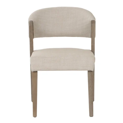 Chaise frêne dossier bandeau écru grège assise garnie Ethan Chloé 53 cm — vue 8