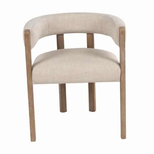 Chaises et tables à manger Ethan Chloé Chaise frêne dossier bas écru pour cuisine ouverte Ethan Chloé 61 cm