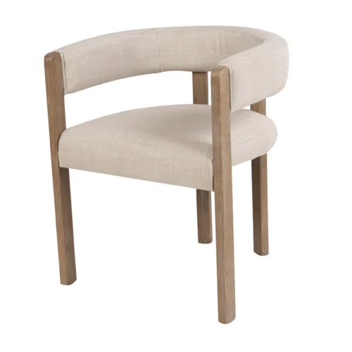 Chaise frêne dossier bas écru pour cuisine ouverte Ethan Chloé 61 cm — vue 2