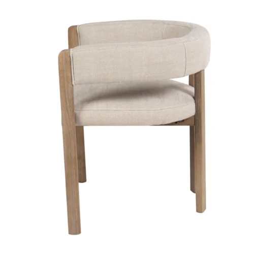 Chaise frêne dossier bas écru pour cuisine ouverte Ethan Chloé 61 cm — vue 3