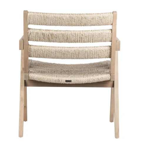Chaise piètement compas dossier bas Mozambique orme et rotin Ethan Chloé 66 cm — vue 8