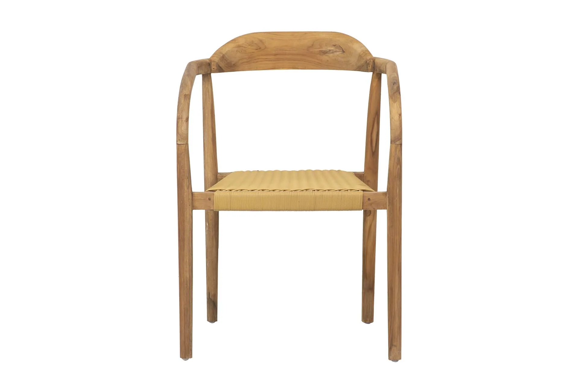 Chaise teck à accoudoirs courbes assise tissée Ethan Chloé 60 cm — vue 2