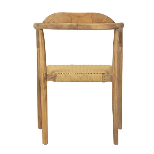 Chaise teck à accoudoirs courbes assise tissée Ethan Chloé 60 cm — vue 5