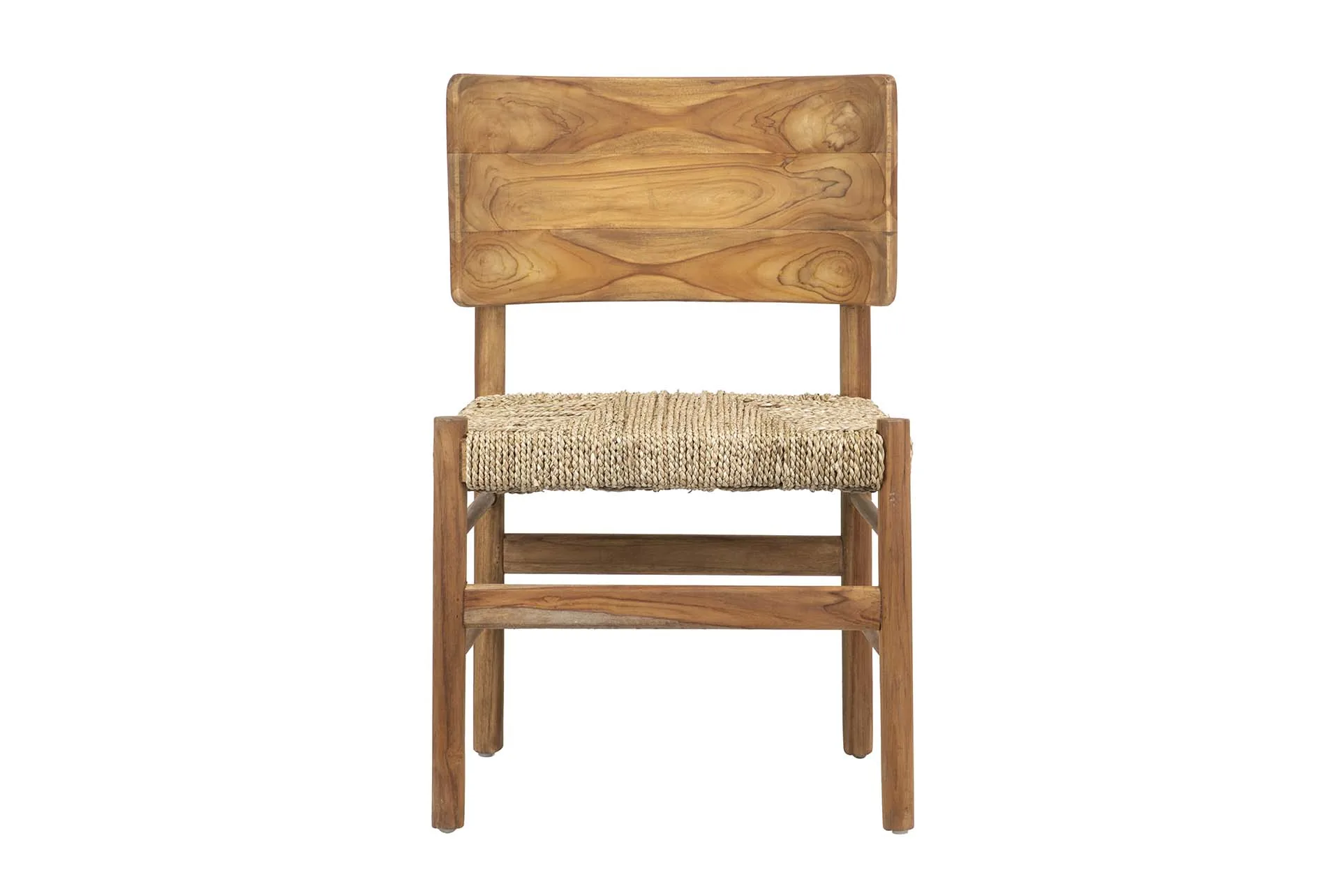 Chaise teck assise tissée dossier galbé d'une seule pièce Ethan Chloé 55 cm — vue 2