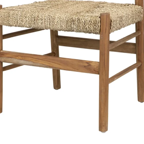 Chaise teck assise tissée dossier galbé d'une seule pièce Ethan Chloé 55 cm — vue 5