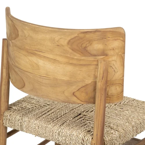Chaise teck assise tissée dossier galbé d'une seule pièce Ethan Chloé 55 cm — vue 6