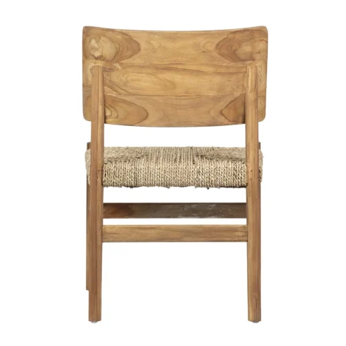 Chaise teck assise tissée dossier galbé d'une seule pièce Ethan Chloé 55 cm — vue 8