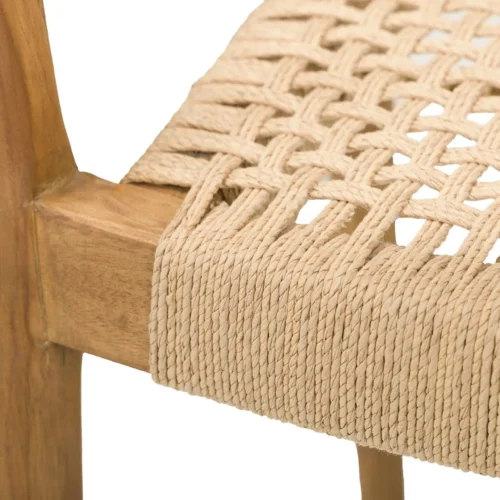 Chaise teck empilable assise corde dossier bandeau Ethan Chloé 52 cm — vue 3