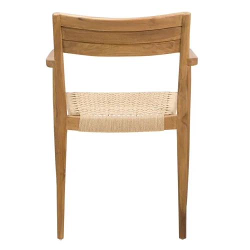Chaise teck empilable assise corde dossier bandeau Ethan Chloé 52 cm — vue 7