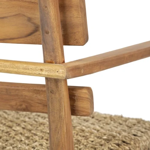 Chaise teck et rotin naturel accoudoirs droits Ethan Chloé 60 cm — vue 7