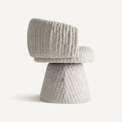 Chaise tissu beige et bois de frêne Vical Home — vue 3