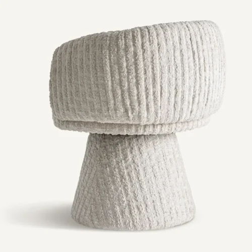 Chaise tissu beige et bois de frêne Vical Home — vue 4