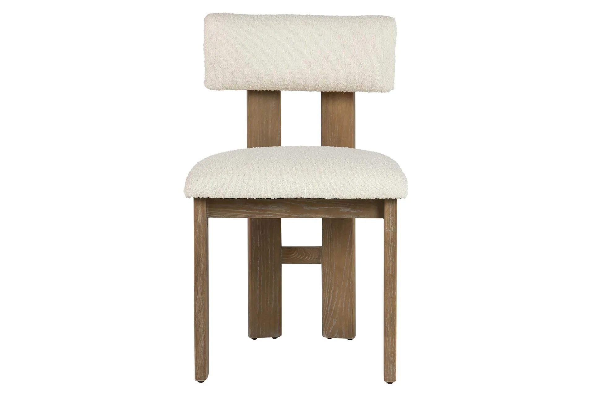 Chaise tissu écru pieds bois clair assise épaisse Ethan Chloé 48 cm — vue 2