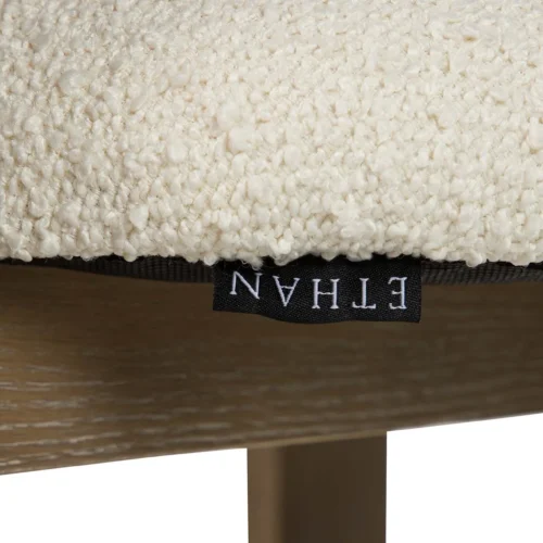 Chaise tissu écru pieds bois clair assise épaisse Ethan Chloé 48 cm — vue 4