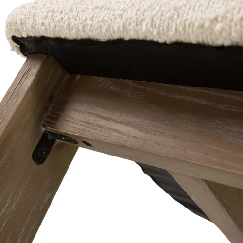 Chaise tissu écru pieds bois clair assise épaisse Ethan Chloé 48 cm — vue 5
