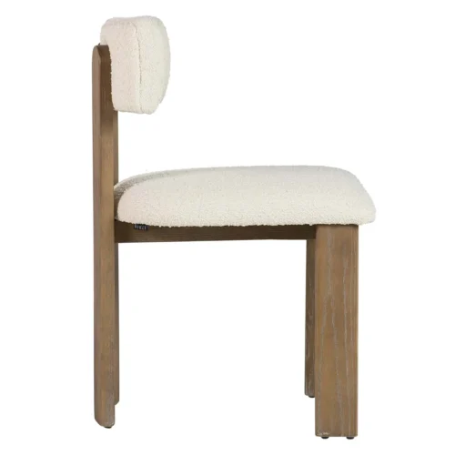 Chaise tissu écru pieds bois clair assise épaisse Ethan Chloé 48 cm — vue 8
