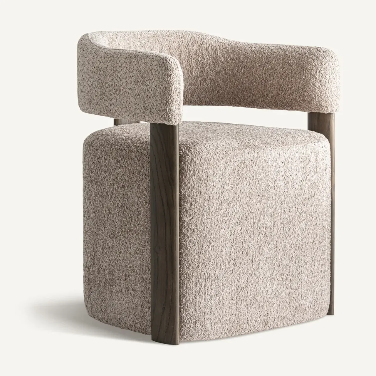 Chaise tissu taupe et bois de frêne Vical Home