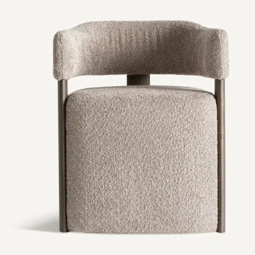 Chaise tissu taupe et bois de frêne Vical Home — vue 2