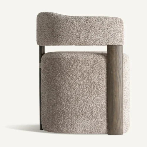 Chaise tissu taupe et bois de frêne Vical Home — vue 3