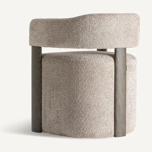 Chaise tissu taupe et bois de frêne Vical Home — vue 4