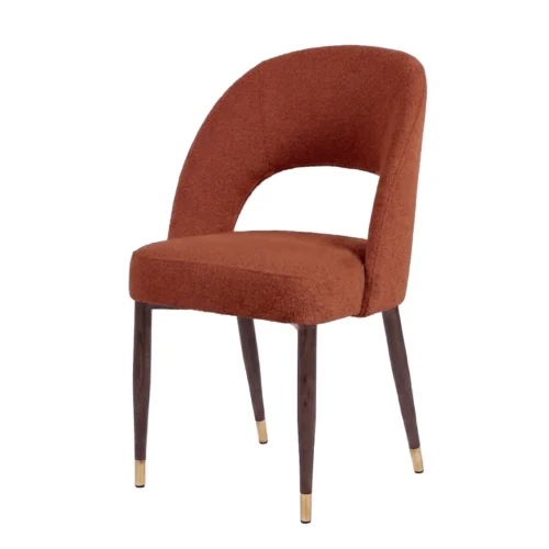 Chaise tissu uni pieds dorés Houston dossier en goutte Ethan Chloé 56 cm — vue 2
