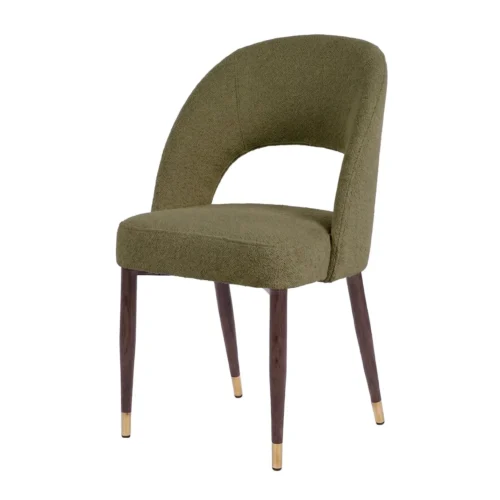 Chaise tissu uni pieds dorés Houston dossier en goutte Ethan Chloé 56 cm — vue 3