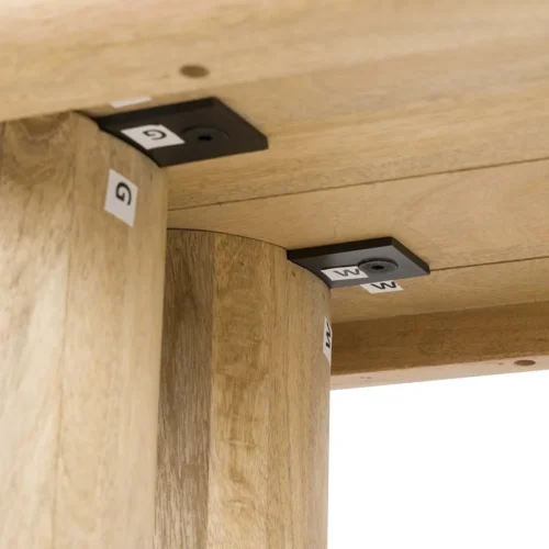 Console bois de manguier 140 cm Felo colonnes cannelées Ethan Chloé — vue 11