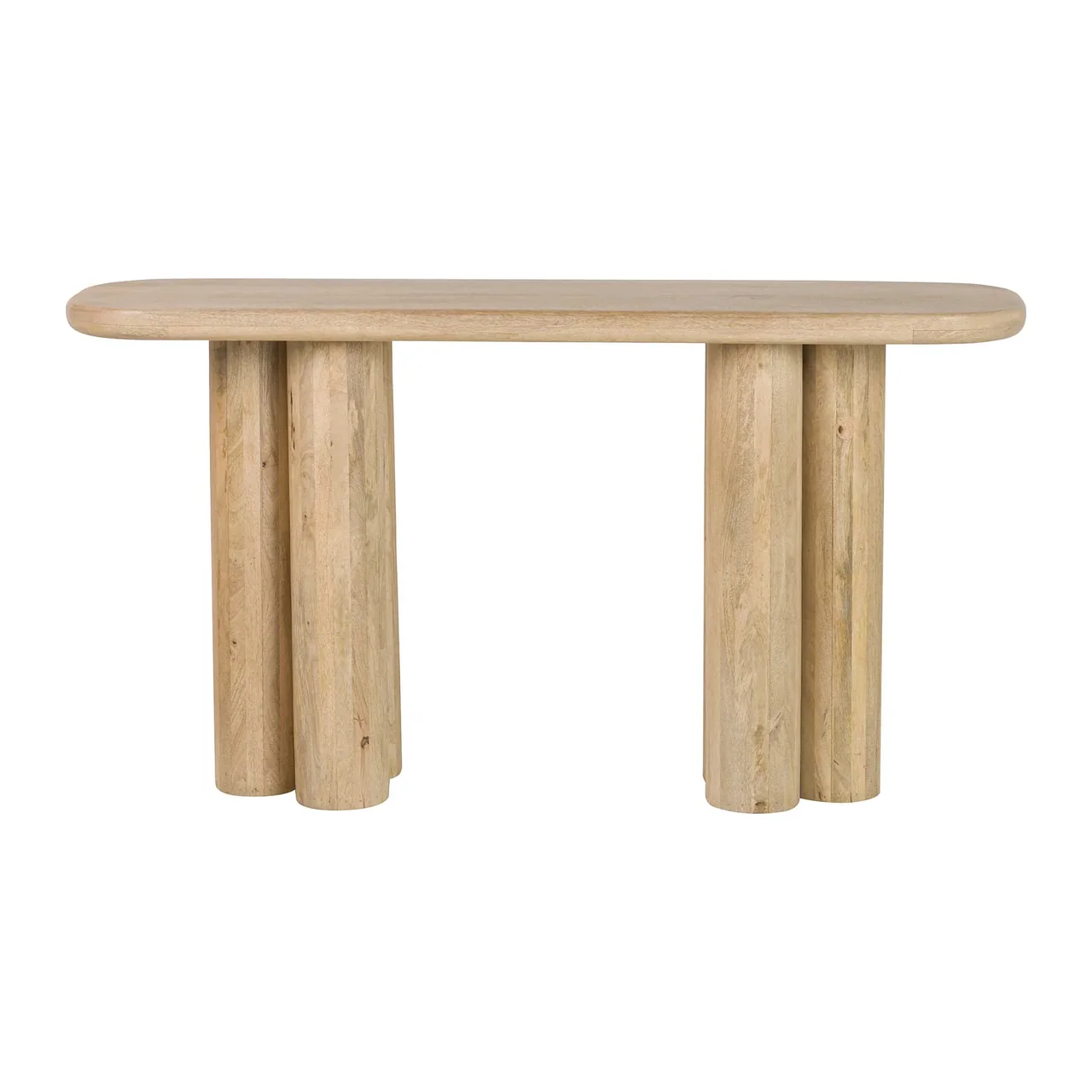 Console bois de manguier 140 cm Felo colonnes cannelées Ethan Chloé — vue 4